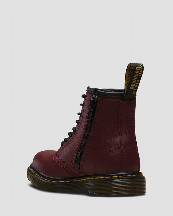 Dr Martens Dětské Kotníkové Boty Toddler 1460 Softy T Červené, CZ-456293